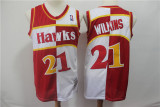 Atlanta Hawks 21 Dominique Wilkins Basketball Jersey Red and white color retro Edition