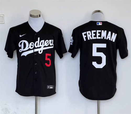 Nike Los Angeles Dodgers 5 Freddie Freeman Baseball Jersey Black