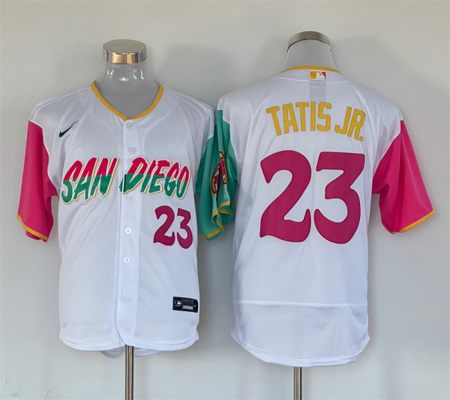 Nike San Diego Padres 23 Fernando Tatis Jr. FlexBase Baseball Jersey White City Edition