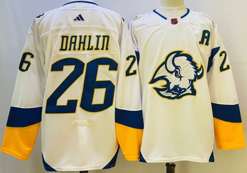 Adidas Buffalo Sabres 26 Rasmus Dahlin Ice Hockey Jersey White