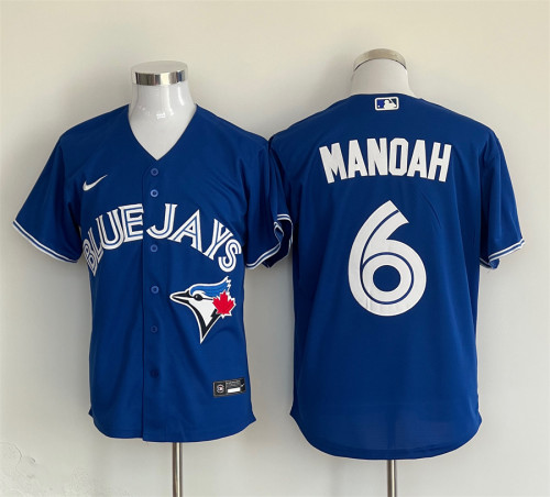 Nike Toronto Blue Jays 6 Alek Manoah Baseball Jersey Blue