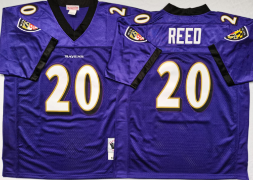 Baltimore Ravens 20 Ed Reed Football Jersey Purple Retro