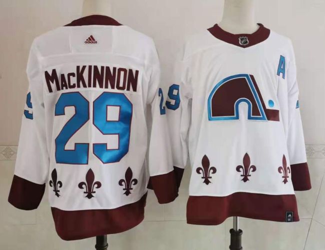 Adidas Colorado Avalanche 29 Nathan MacKinnon Ice Hockey Jersey White