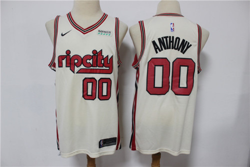 Nike Portland Trail Blaze 00 Carmelo Anthony Basketball Jersey Beige City version