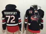Classic Columbus Blue Jacket 72 Sergei Bobrovsky Ice Hoodies Hockey Jersey  Black