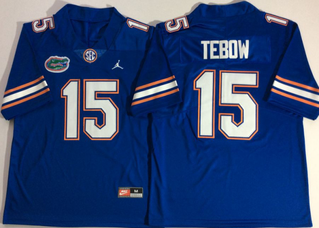 Jordan Florida Gators 15 Tim Tebow College Football Jersey Blue