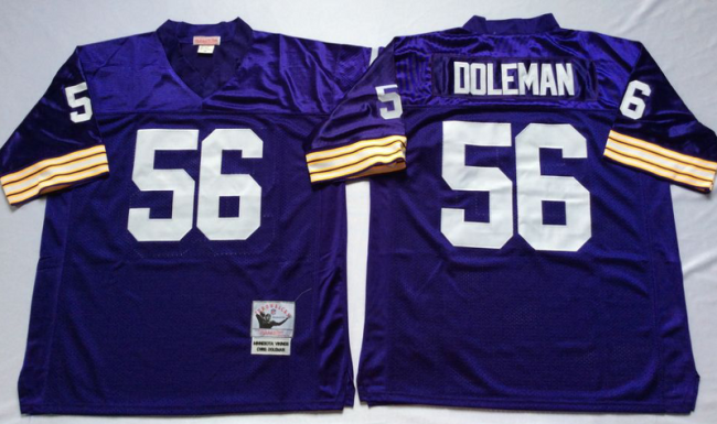 Minnesota Vikings 56 Chris Doleman Football Jersey Purple Retro