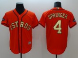Houston Astros 4 George Springer Baseball Jersey Orange Fans Word Champion Edition
