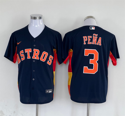 Nike Houston Astros 3 Jeremy Pena Baseball Jersey Navy BLue City Edition