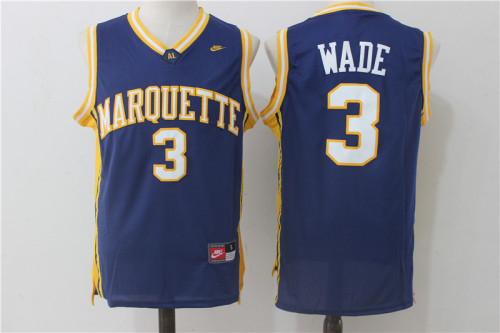 Marquette Golden Eagles 3  Dwyane Wade College Basketball Jersey Navy Blue