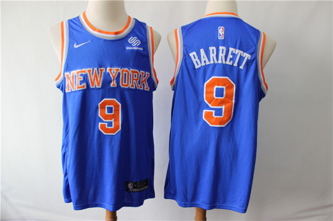 New York Knicks 9 RJ Barrett Basketball Jersey Blue Fans