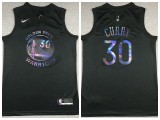 Nike Golden State Warrior 30 Stephen Curry Basketball Jersey Black Rainbow version