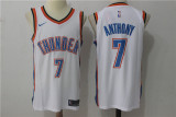 Nike Oklahoma City Thunde 7 Carmelo Anthony Basketball Jersey White Player Edition