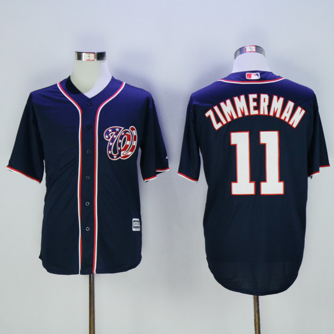 Washington Nationals 11 Ryan Zimmerman Baseball Jersey Navy Blue Fan version