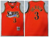 Philadelphia 76ers 3 Allen Iverson Basketball Jersey Red Retro