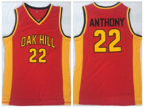 NCAA Oak Hill High 22 Anthony red Polo tennis Jersey