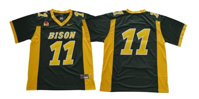 NDSU North Dakota State Bison 11 Name College Football Jersey Green
