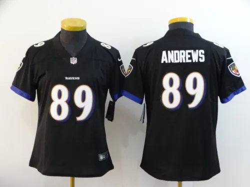Women Baltimore Ravens 89 Mark Andrews Football Jersey Limited Black