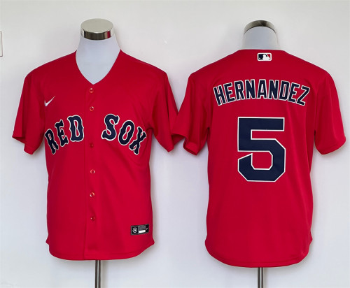 Nike Boston Red Sox 5 Enrique Hernandez Baseball Jersey Red