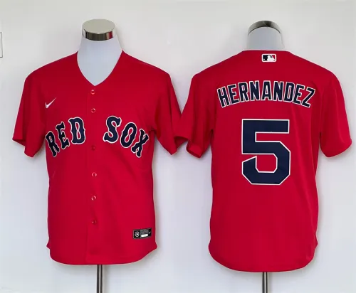 Nike Boston Red Sox 5 Enrique Hernandez Baseball Jersey Red