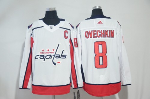 Adidas Classic Washington Capitals 8 Alex Ovechkin Ice Hockey Jersey White