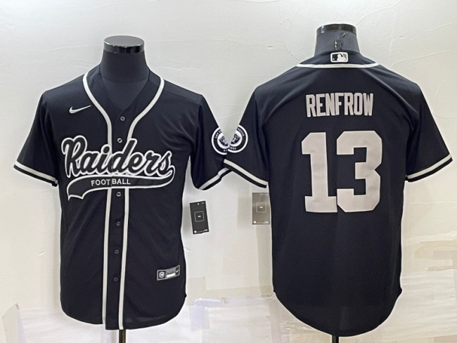 Oakland Raiders 13 Hunter Renfrow Baseball Jersey Black