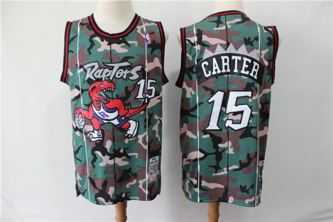 Toronto Raptors 15 Vince Carter Basketball Jersey Camo Retro