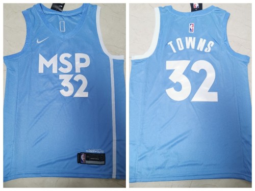 Nike Minnesota Timberwolves 32 Karl-Anthony Basketball Jersey Blue City version