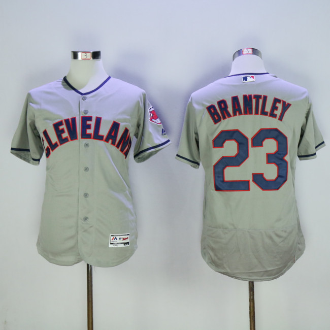 Cleveland indians 23 Michael Brantley Flexbase Baseball Jersey Gray