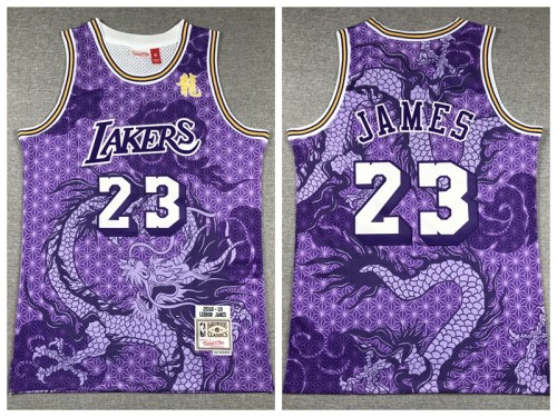 Los Angeles Lakers the Year of the Loong 23 LeBron James Basketball Jersey Purple