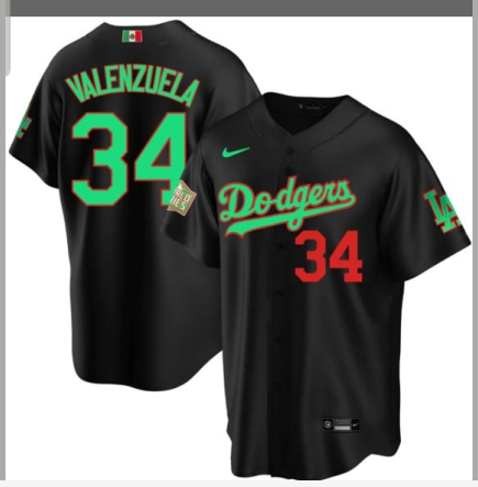 Nike Los Angeles Dodgers 34 Fernando Valenzuela Baseball Jersey Black