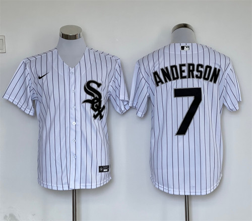 Nike Chicago White Sox 7 Tim Anderson Baseball Jersey White Fans