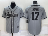Oakland Raiders 17 Davante Adams Baseball Jersey Gray