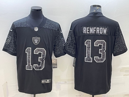 Oakland Raiders 13 Hunter Renfrow Football Jersey Black Reflector