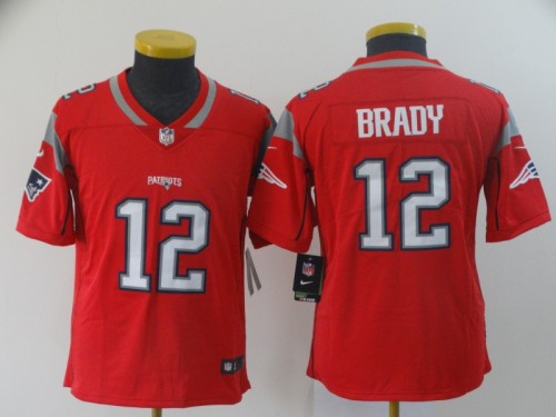 Youth New England Patriots 12 Tom Brady Football Jersey Legend Red