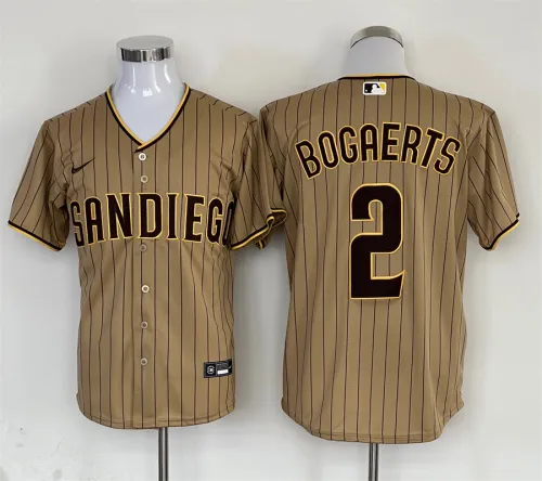 Nike San Diego Padres 2 Xander Bogaerts Baseball Jersey Tan