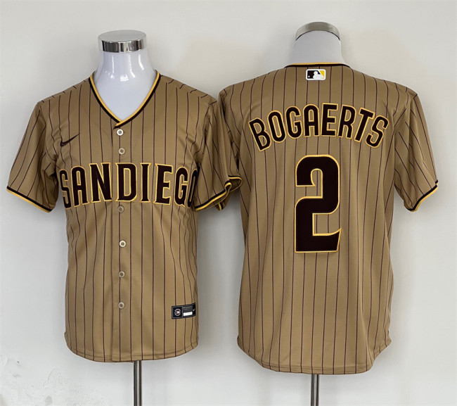 Nike San Diego Padres 2 Xander Bogaerts Baseball Jersey Tan