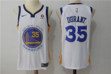 Nike Golden State Warrior 35 Kevin Durant Basketball Jersey White Player Edition