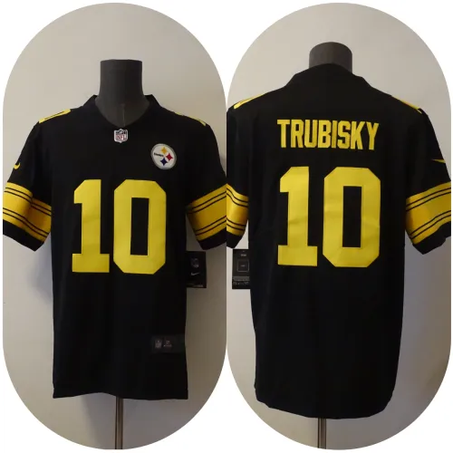 Pittsburgh Steelers 10 Mitchell Trubisky Football Jersey Black