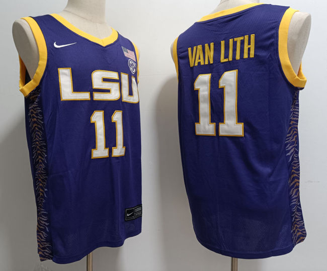 LSU Tigers 11 Hailey Van Lith College Basketball Jersey Purple