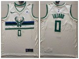 Nike Milwaukee Bucks 0 Damian Lillard Basketball Jersey Beige