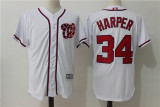 Washington Nationals 34 Bryce Harper Baseball Jersey White Fan version