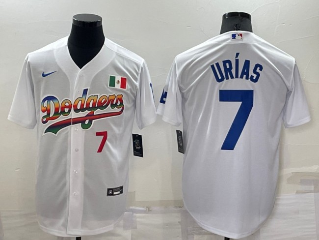 Nike Los Angeles Dodgers 7 Julio Urias Baseball Jersey White