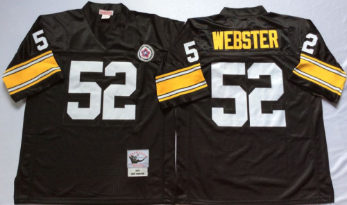 Pittsburgh Steelers 52 Mike Webster Football Jersey Black Retro