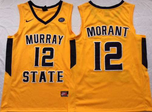 Murray State 12 Ja Morant Basketball Jersey Yellow