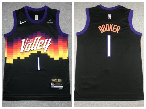 Nike Feinikesi suns 1 Devin Booker Basketball Jersey Black 75th Anniversary Edition