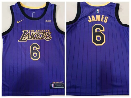 Nike Los Angeles Lakers 6 LeBron James Basketball Jersey purple