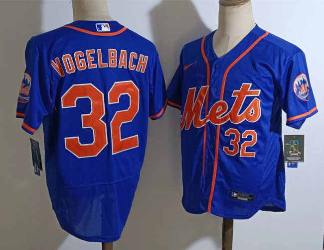 Nike New York Mets 32 Daniel Vogelbach Flexbase Baseball Jersey Blue