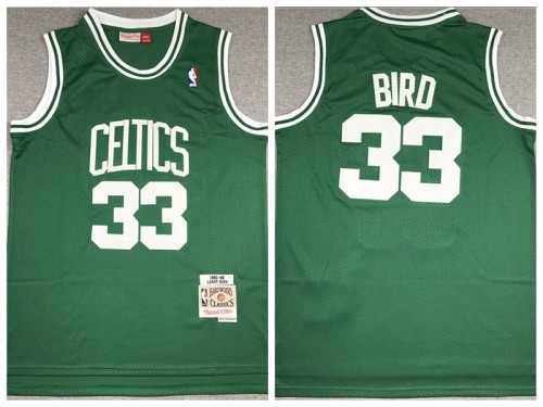 Boston Celtics 33 Larry Bird Basketball Jersey Green Retro