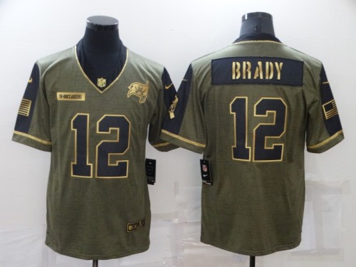 Tampa Bay Buccaneers 12 Tom Brady Football Jersey New salute Gilt Character